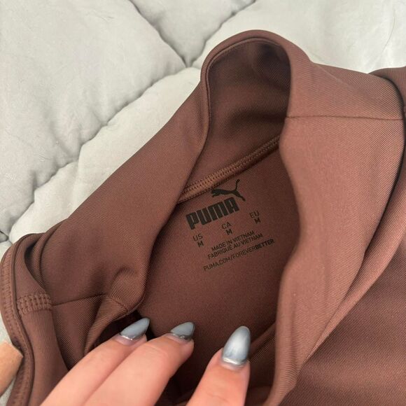 Puma Brown And Gold High Neck Bodysuit Medium - Picture 3 of 6